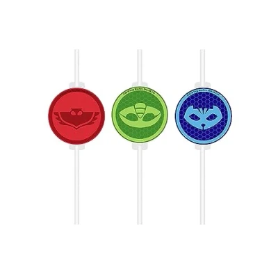 Afbeelding van Pj Masks Papieren Rietjes 4st
