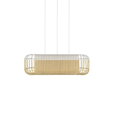 Afbeelding van Forestier Bamboo Oval L hanglamp wit