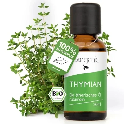 Afbeelding van NeoOrganic® Biologische tijmolie (Thymus Vulgaris), 100% natuurlijke etherische olie van echte tijm uit Spanje, gecertificeerd voedsel voor oraal gebruik, oliën, tijm, tyhme olie, 30 ml