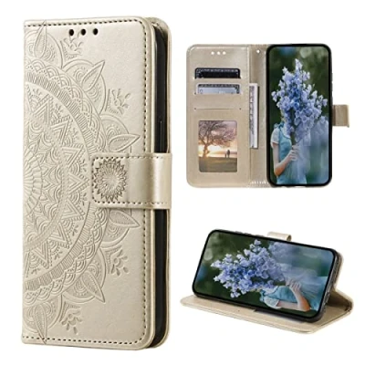 Afbeelding van CoverKingz Mobiele Telefoon Case foor Samsung Galaxy S23 Ultra Telefoonhoesje met Kaartsleuf voor Inklapbare beschermhoes in Mandala goud