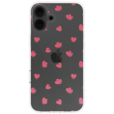 Afbeelding van imoshion hoesje Geschikt voor iPhone 16 Design Dusty Rose Connected Hearts