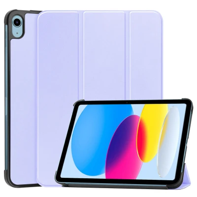Afbeelding van Apple iPad 10.9 (2022) Hoes: iMoshion Trifold Bookcase Lila Kunstleder Tablet Hoezen