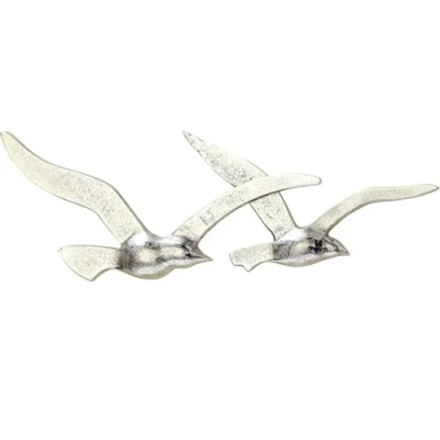 Afbeelding van Wand Decoratie Vogels Zilver 35 cm