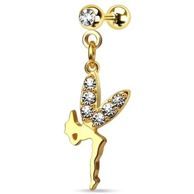 Afbeelding van Piercing hanger fairy gold plated 14 kt.