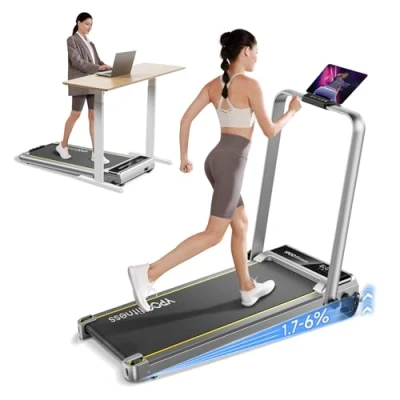 Afbeelding van YPOO Loopband voor Thuisgebruik Met 6% Helling, 0.8 8km/u Walking Pad Stille Treadmill, Elektrische Inklapbaar Onder het Bureau, Zonder Installatie, Afstandsbediening/Led display/APP