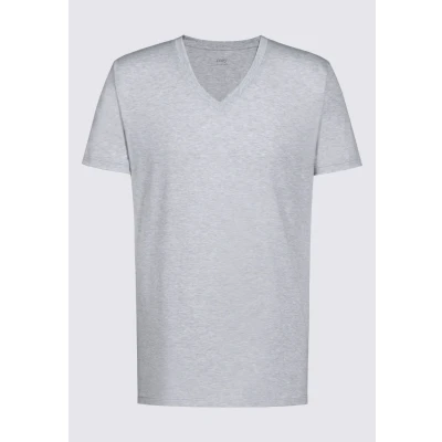 Afbeelding van mey Vneck Tshirt basic, Heren, Maat: Small, Light grey melange