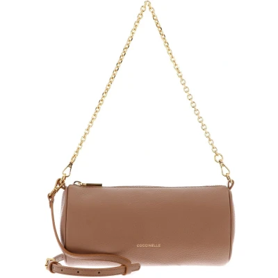 Afbeelding van COCCINELLE Leren Schoudertas Avondtas Aura Mini Bag Skin Lichtbruin