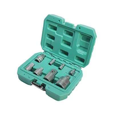Afbeelding van Wiesemann 1893 Tussenstukken 8 delig 1/4&quot; 3/8&quot; 1/2&quot; &amp; 3/4 inch van Q 30 staal I adapter opzetstuk voor binnen en buiten in gereedschapskoffer 81482