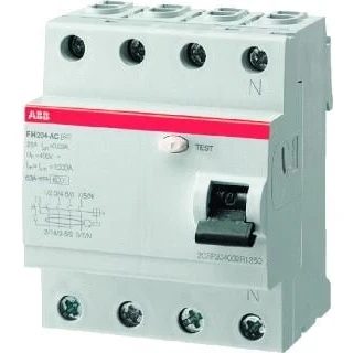 Afbeelding van Abb aardlekschakelaar 4p 63a foutstroom 30ma type a 4 modules geen hulpmodules mogelijk 2csf204102r1630