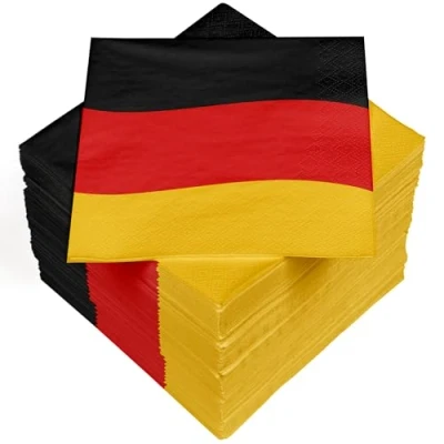 Afbeelding van HEKU 100 servetten, 3 laags, 33 x cm, absorberend en praktisch verpakt, ideaal voor bruiloften, jubilea speciale gelegenheden, Duitsland