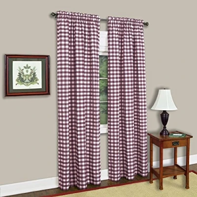 Afbeelding van Achim Home Furnishings Buffalo Check Panel 42x84 Bordeaux