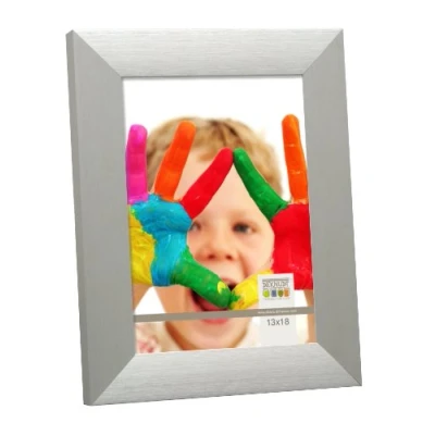 Afbeelding van Deknudt Frames fotolijst S023D1 zilver breed aluminium 40x50 cm