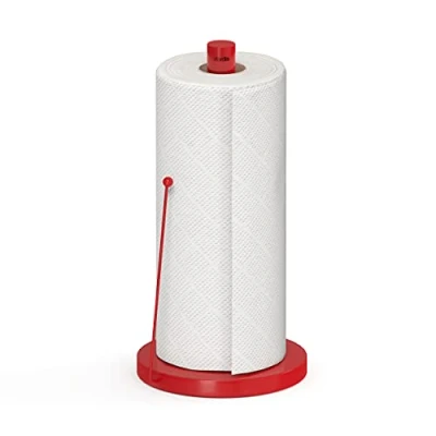 Afbeelding van stardis Keukenrolhouder Simply roestvrij stalen rolhouder stabiel en duurzaam papierrolhouder (rood)