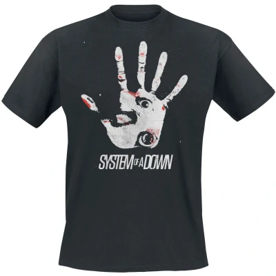 Afbeelding van System Of A Down Hand Eye T shirt zwart M Katoen Band merch, Bands
