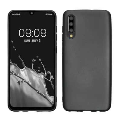 Afbeelding van kwmobile telefoonhoesje geschikt voor Samsung Galaxy A50 Hoesje smartphone Back cover in metallic grijs