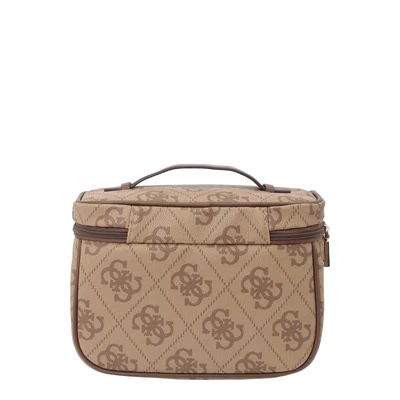 Afbeelding van Guess Berta Toiletry Train CASE Toilettas, Dames, Maat: One Size, Latte/brown