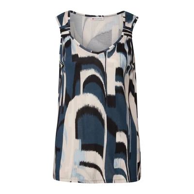 Afbeelding van STREET ONE Zijde look top met knoop, Tide Blue, 42