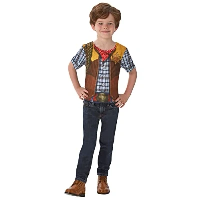 Afbeelding van Rubie&#039;s Officiële Cowboy T Shirt Boek Week Kinderkostuum (Klein, 3 4 Jaar), Wereldboekdag