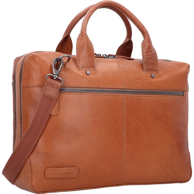 Afbeelding van Plevier Flint Leren Dubbelvaks Laptoptas 15.6&#039;&#039; cognac