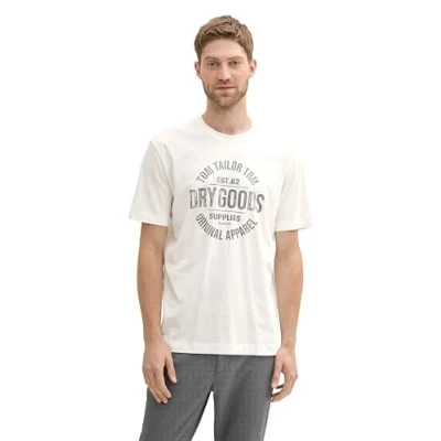 Afbeelding van TOM TAILOR Heren T shirt, 10332 Off White, M