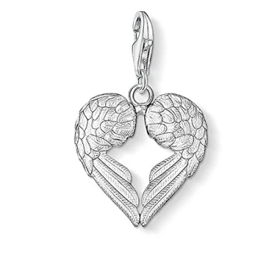 Afbeelding van Thomas Sabo Bedelhanger voor dames, hart, vleugels, charm club, 925 Sterling zilver, 0613 001 12, Geen edelsteen