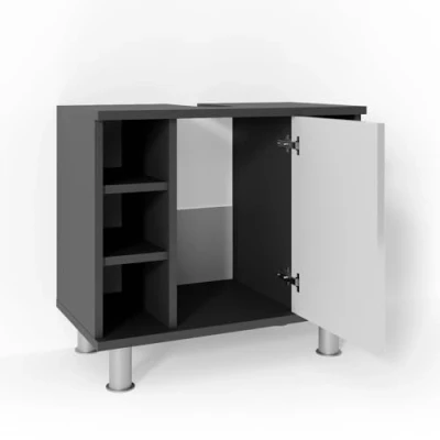 Afbeelding van Vicco Wastafelonderkast &quot;Fynn&quot;, Antraciet/Wit, 60 x 54 cm