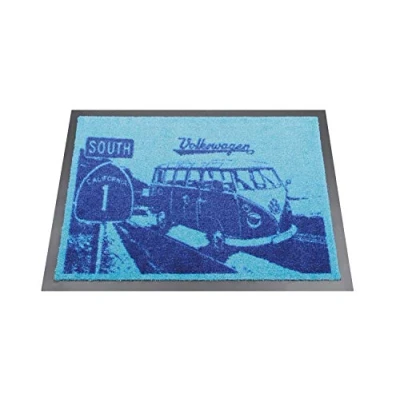 Afbeelding van BRISA VW Collection Volkswagen T1 Bus Transporter Deurmat, 70x50cm Highway 1/Blauw