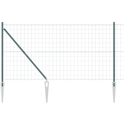 Afbeelding van vidaXL Eurohek met 7 Spike Posts 1.2x10 m GeGalvaniseerd Staal Groen