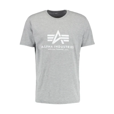 Afbeelding van Alpha Industries Tshirt print, Heren, Maat: Small, Grey heather/white