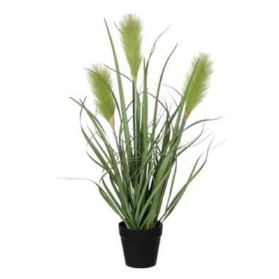 Afbeelding van Mica Decorations Kunstplant siergras groen in pot 53 cm