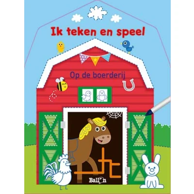 Afbeelding van Ballon Ik teken en speel (wipe &amp; clean) Op de boerderij (herbruikbaar)