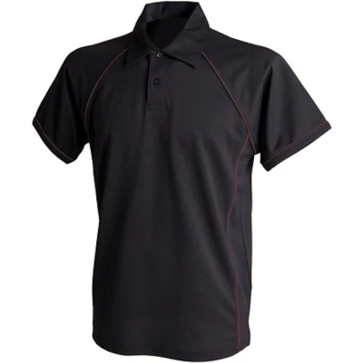 Afbeelding van Herenpolo &#039;Piped Performance&#039; met korte mouwen Red/White XS