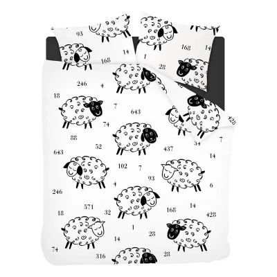Afbeelding van Snoozing Schaap Dekbedovertrek Tweepersoons 200x200/220 cm + 2 kussenslopen 65x65 Wit