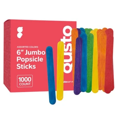 Afbeelding van [1000 stuks] 6 inch Gekleurde ijslollystokjes voor knutselen jumbo veelzijdige houten stokjes