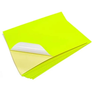 Afbeelding van Evergreen Goods™ 10 vellen A4 neon fluorescerende gele sticker papieren etiketten Laser afdrukbaar zelfklevend Geschikt voor Cricut en Silhouette Craft Cutters Geweldig markers om gewaagde borden te maken