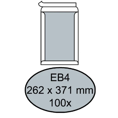 Afbeelding van Envelop Quantore bordrug EB4 262x371mm zelfkl. wit 100stuks