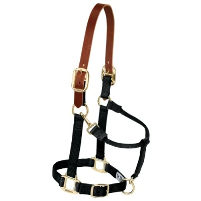 Afbeelding van Weaver Leather Nylon Verstelbare Breakaway Horse Halter, Groot, Zwart