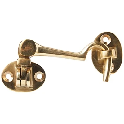 Afbeelding van Merriway BH05742 Silent Cabin Deur Haak En Oog, 75mm (3 Inch), Gepolijst Messing