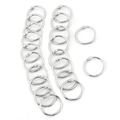 Afbeelding van Fdit 25 38 mm, 20 metalen binders, losse bladen, zilver, groot gedeelde ring, sleutelbos (38 mm)