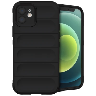 Afbeelding van Apple iPhone 12 Hoesje Siliconen en TPU (zacht) iMoshion Softcase/Backcover Zwart Telefoonhoesje