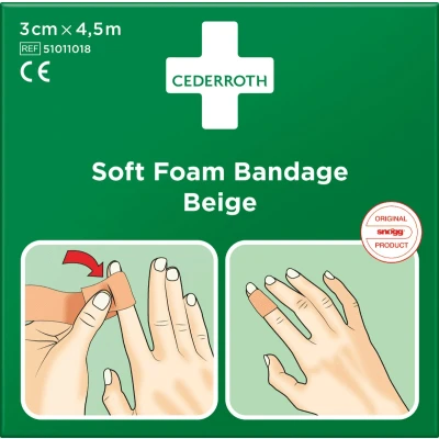 Afbeelding van CEDERROTH Snogg zacht schuimverband, beige 2m x 6cm