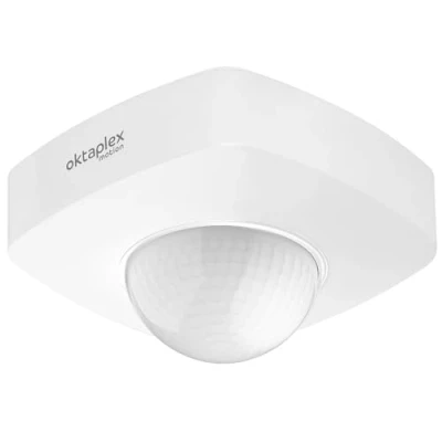 Afbeelding van Oktaplex Tim aanwezigheidsmelder 360 bewegingsmelder buiten IP65 PIR bewegingssensor wit 230V opbouw