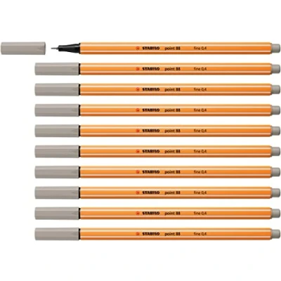 Afbeelding van STABILO point 88 Premium Fineliner Fine 0,4 mm Warm Grijs Doos 10 stuks