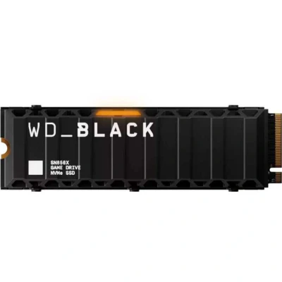 Afbeelding van WD_BLACK SN850X 4TB NVMe SSD met koelelement (voor PlayStation 5, PCIe Gen4 NVMe, leessnelheden tot 7300 MB/s, schrijfsnelheden 6600 Game Mode 2.0, laadvoorspelling, 5 jaar beperkte garatie)