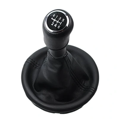 Afbeelding van L &amp; P Car Design L&amp;P A262 1 Schakelzak, schakelmanchet, zwart, 6 versnellingen, compatibel met VW T5 knop, frame, complete set, plug play, reserveonderdeel voor 7H0711113