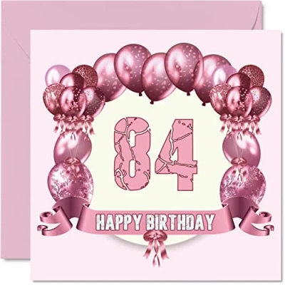 Afbeelding van Leuke 84e Verjaardagskaarten voor vrouwen Gelukkige Verjaardagskaart Papa Mama Opa Nanny Oma Oom Tante 145 mm x Wenskaarten,