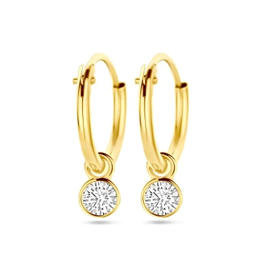 Afbeelding van Trendjuwelier huiscollectie Creolen met Hangers Zirkonia Geelgoud