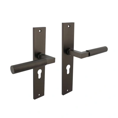Afbeelding van Deurklink Bau Stil op schild profielcilindergat 55mm antraciet grijs