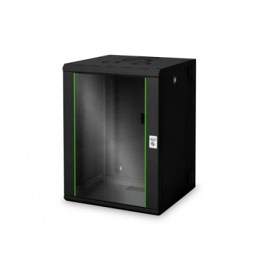 Afbeelding van Digitus DN 19 16 U 3 SW 19inch wandkast (b x h d) 600 820 mm HE Zwart, Zwart (RAL 9005)