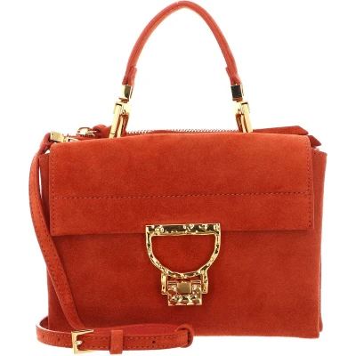 Afbeelding van COCCINELLE Leren Handtas Schoudertas Arlettis Suede Droplet Handbag Tangerine Oranje